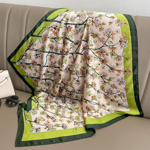 XL 43 Inch Extra Large Square Scarf Fashion Scarves Silk Feeling Hair Scarf Wrap - Picture 5 of 6